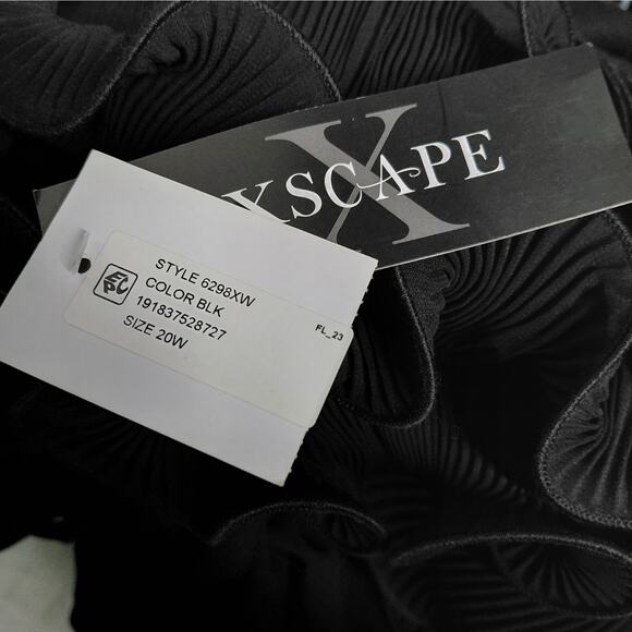 Xscape Formal Cocktail Dress Plus 20W Black Wedding Party Off Shoulder Feminine - Picture 10 of 12